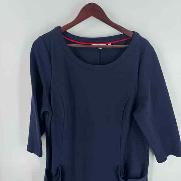 Boden Jasmine Ottoman Navy Blue 3/4 Sleeve Shift Dress with Pockets Size 18L - Picture 4 of 8